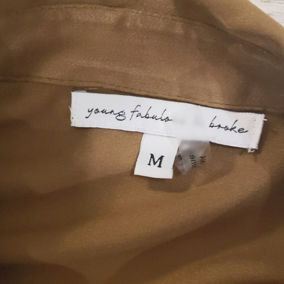 YOUNG FABULOUS AND BROKE NWT COPPER TUNIC SHIRT DRESS SZ MEDIUM - Picture 5 of 12